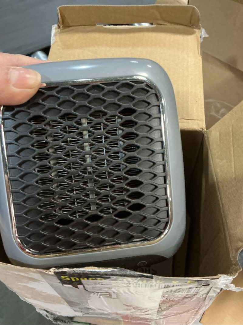 Condition photo showing As Is for Ontel Handy Heater Turbo Wall Outlet Plug In Heater – Portable Indoor Ceramic Space Heater w/Adjustable Thermostat, 12-Hour Timer, Auto Shut Off, Quiet – Plug In Wall for Office, Bedroom, Camping Turbo Heat