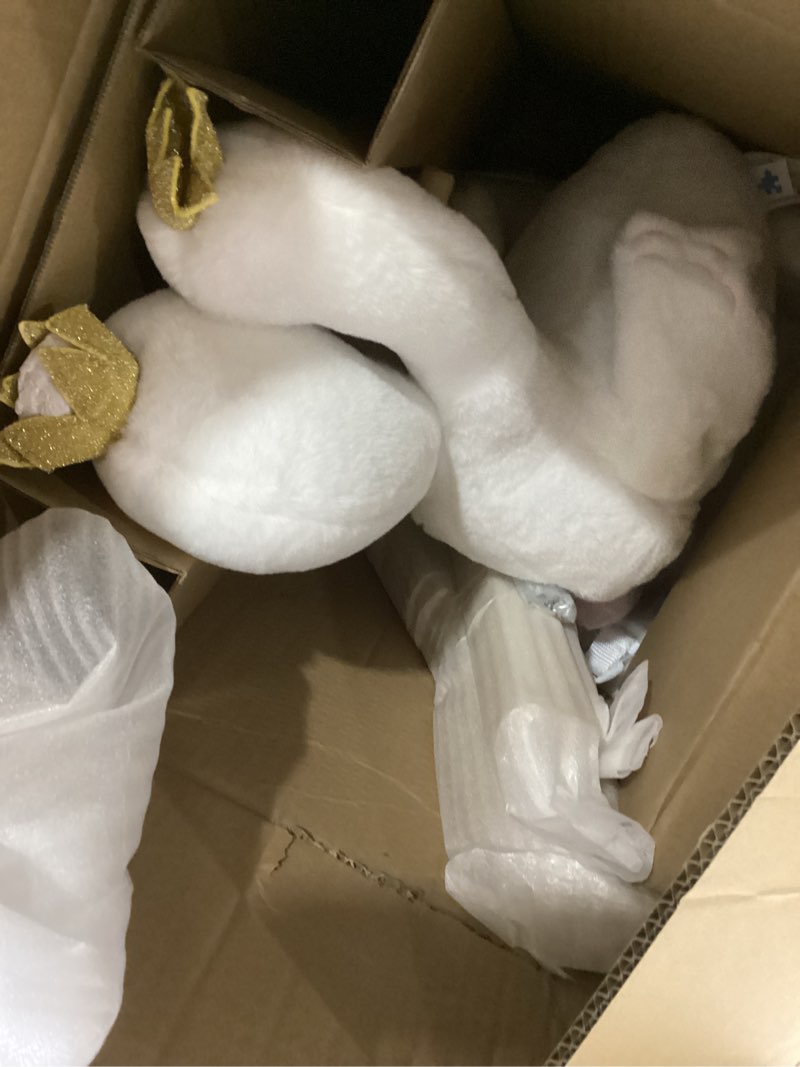 Condition photo showing Good Condition for labebe Kids Rocking Horse White Swan with Little Plush Doll Toys, Stuffed Animal Wooden Rocker for Children 6 Months Boys and Girls/Nursery Christmas, Birthday Gift (Rocking Swan with Doll)
