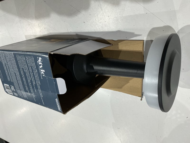 Condition photo showing As Is for style selections modern 8-in black led touch table lamp with plastic shade