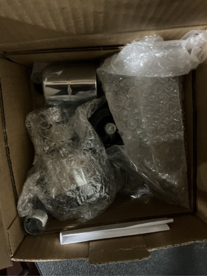 Condition photo showing As Is for delta foundations chrome 1-handle single function 2-in round bathtub and shower faucet valve included