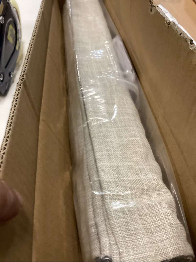 Condition photo showing Good Condition for unishades no drill cordless roman shades for windows, 20" w × 64" h - light filtering - linen - beige light filtering linen beige 20" w × 64" h