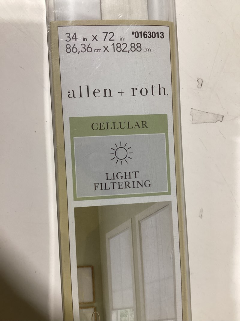 Condition photo showing Good Condition for allen + roth 34-in x 72-in White Light Filtering Cordless Cellular Shade Item #163013 | Model #78685