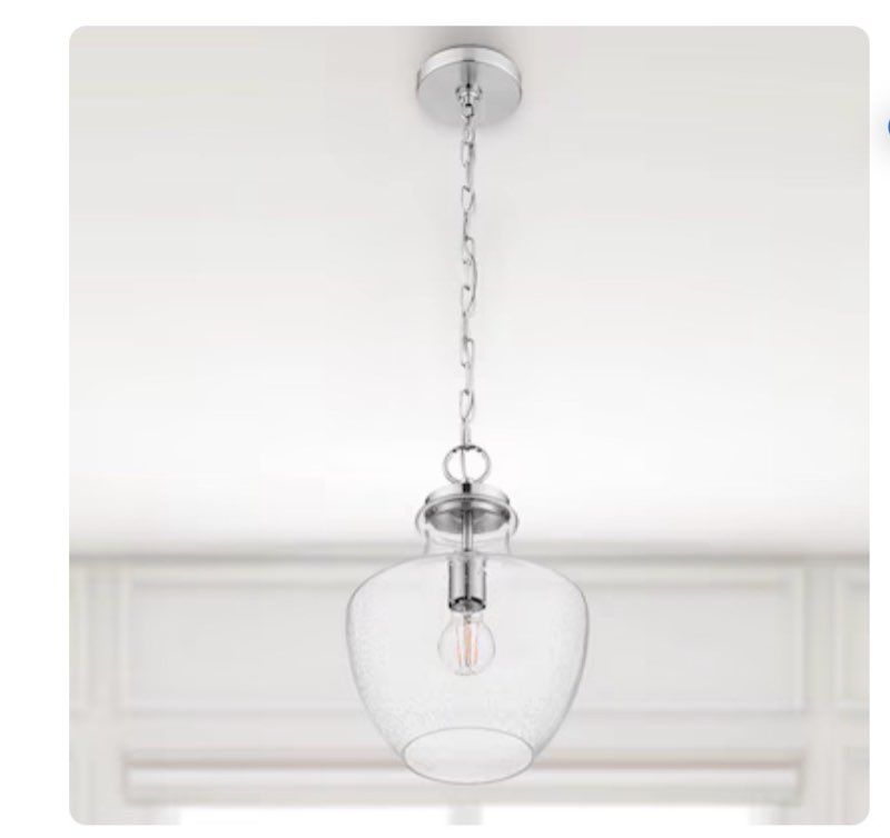 allen + roth barton 1 -light brushed nickel transitional seeded glass teardrop small hanging pendant light item #6021328 | 