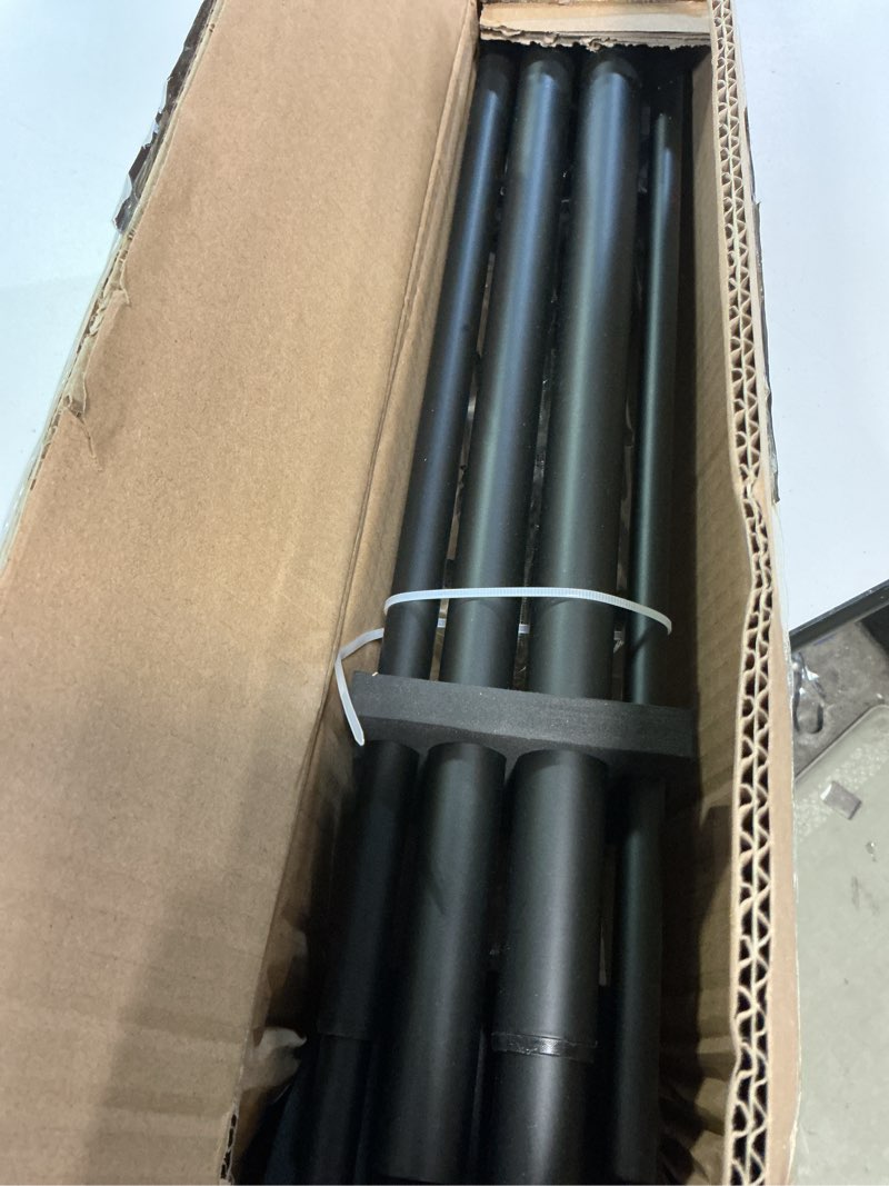 Condition photo showing Good Condition for Double Curtain Rods 72-144 Inches with Round Finials, 1 Inch Heavy Duty Drapery Rod with Unique Aluminum Alloy Brackets for Windows, Sliding Door, Patio, Bedroom, Living Room Decoration, Matte Black Matte Black 72"-144"