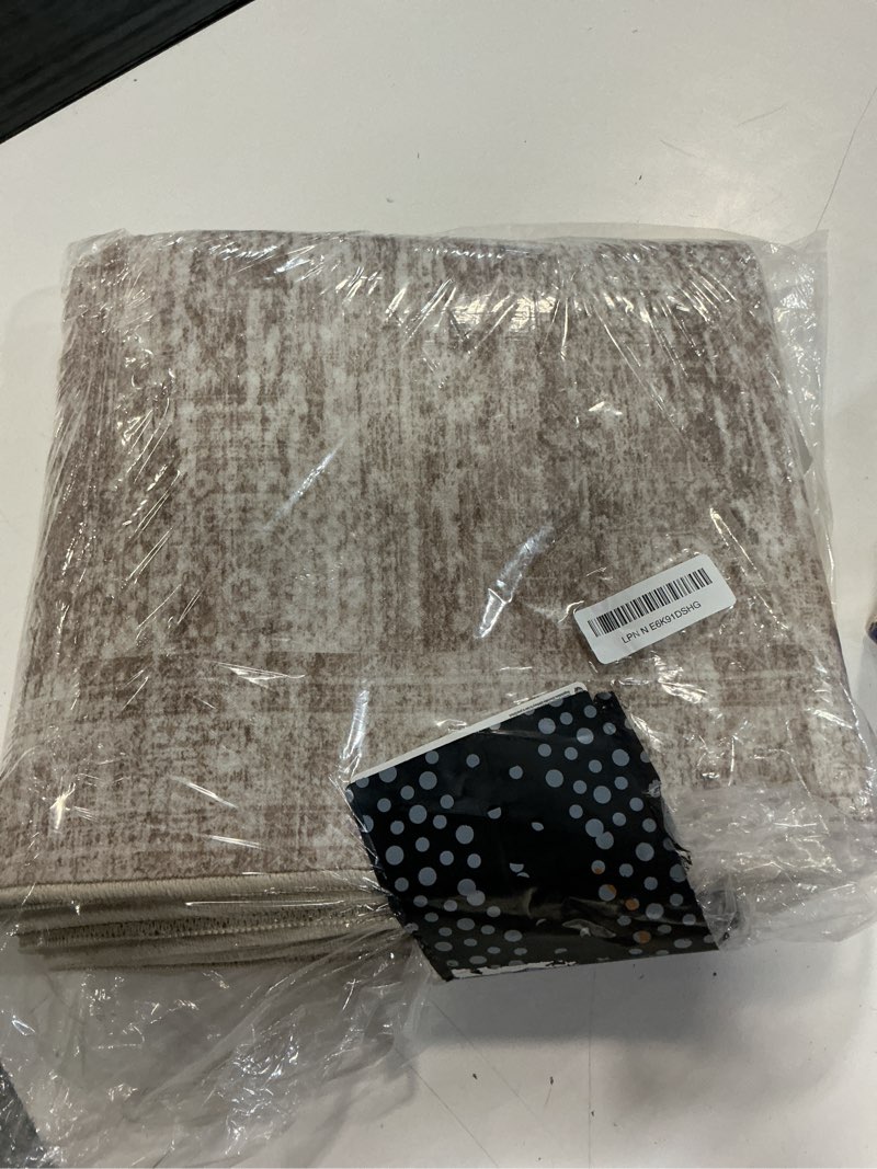 Condition photo showing New/Like New for rug runners for hallways non slip - 2x8 runner rug for bedroom, washable runner with rubber backing, soft low-pile carpet for kitchen, laundry, bathroom (2'x8', brown/ivory) brown/ivory 2' x 8' (runner)
