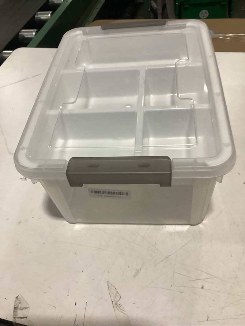 Condition photo showing New/Like New for Citylife 17 QT Plastic Storage Box with Removable Tray Craft Organizers and Storage Clear Storage Container for Organizing Bead, Tool, Sewing, Playdoh 17 Qt- 1 Pack