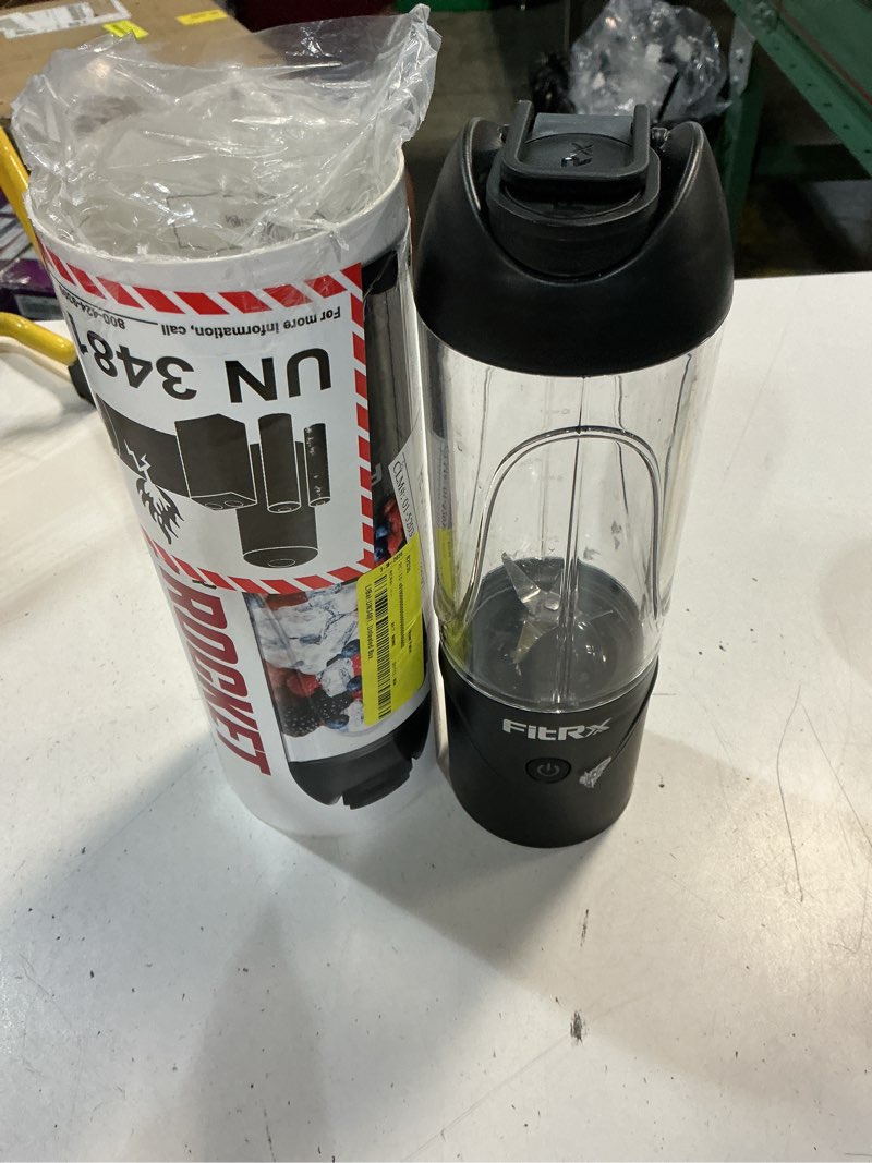 Condition photo showing Good Condition for fitrx rocket electric smoothie blender bottle, rechargeable portable personal blender, 18oz., black