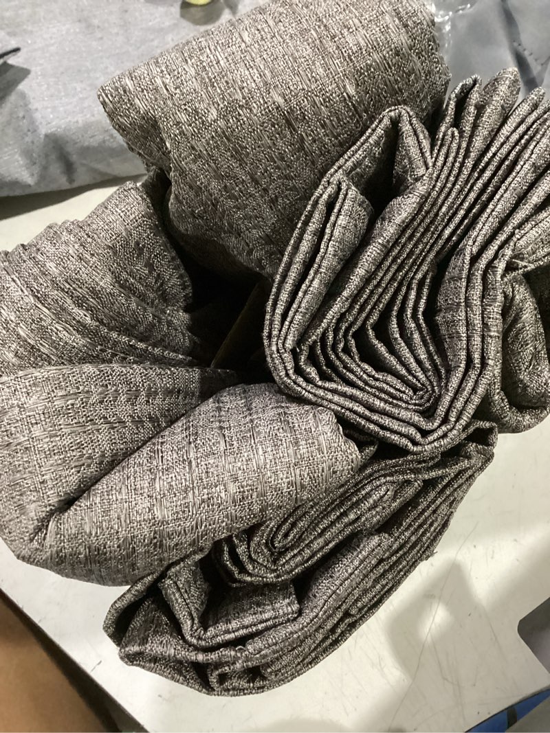 Condition photo showing Good Condition for sun zero vance 2-piece magnetic closure 100% blackout back tab curtain panel pair, 37\"x84\", gray