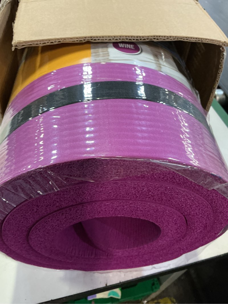 Condition photo showing Good Condition for cap barbell 1-inch high density exercise yoga mat with strap | multiple colors wine