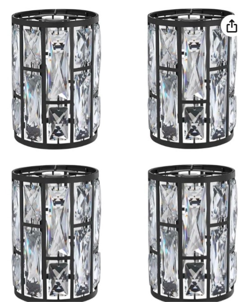 Doraimi Lighting 4 Pack Crystal Metal Pendant Ceiling Chandelier Wall Sconce Lamp Replacement Covers