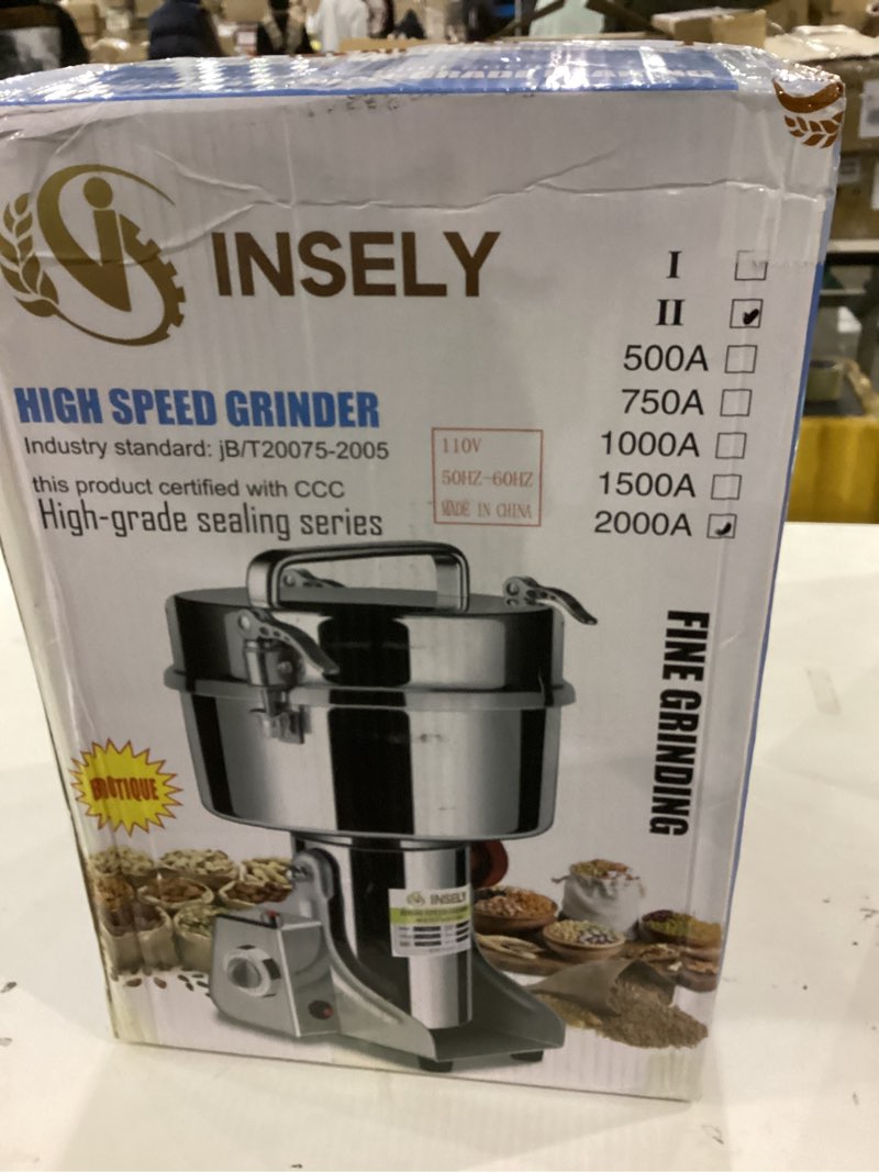 Condition photo showing New/Like New for Grain Mill Grinder 2000g High Speed Food Grain Mill Stainless Steel Seeds Flour Nut Pill Wheat Corn Herbs Spices & Seasonings Dry Grinder Electric Machine Grinder for Kitchen 2000g Swing Type