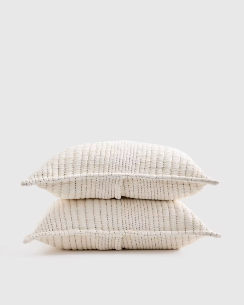 organic cotton channel stitch sham king