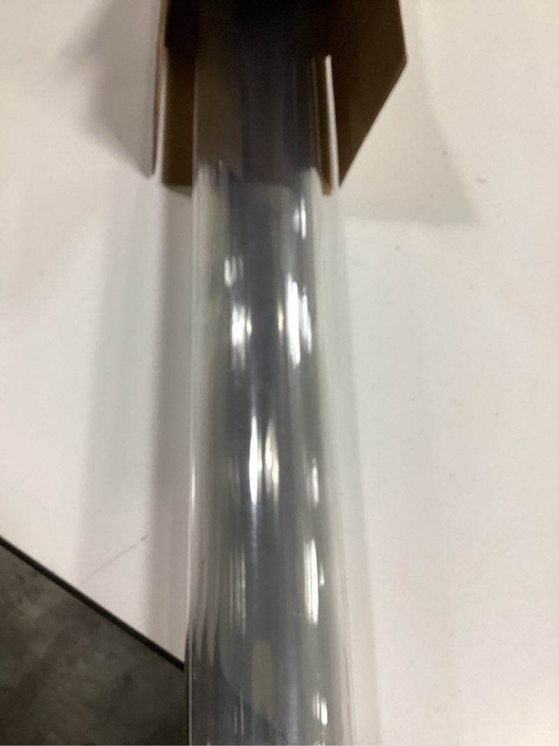 Condition photo showing As Is for LovePads 1.5mm Thick 30 x 60 Inch Clear Table Cover Protector, Clear Table Protector, Plastic Table Cover, Clear Plastic Tablecloth Protector, PVC Table Pads for Dining Room Table, Writing Desk 30" x 60" (Rectangular) Clear 1.5mm