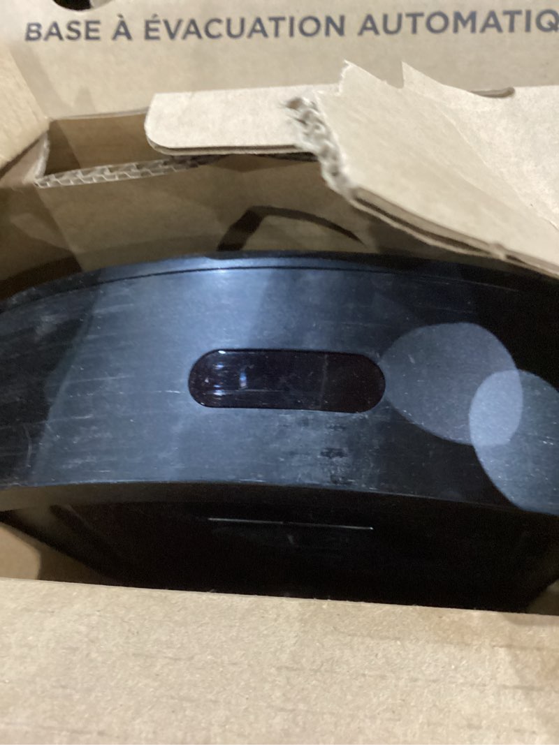 Condition photo showing As Is for shark ur2360s ultra robot vacuum, with matrix clean, precision mapping, 30-day capacity hepa bagless self empty base, self-cleaning brushroll perfect for pet hair, wifi, black (renewed)