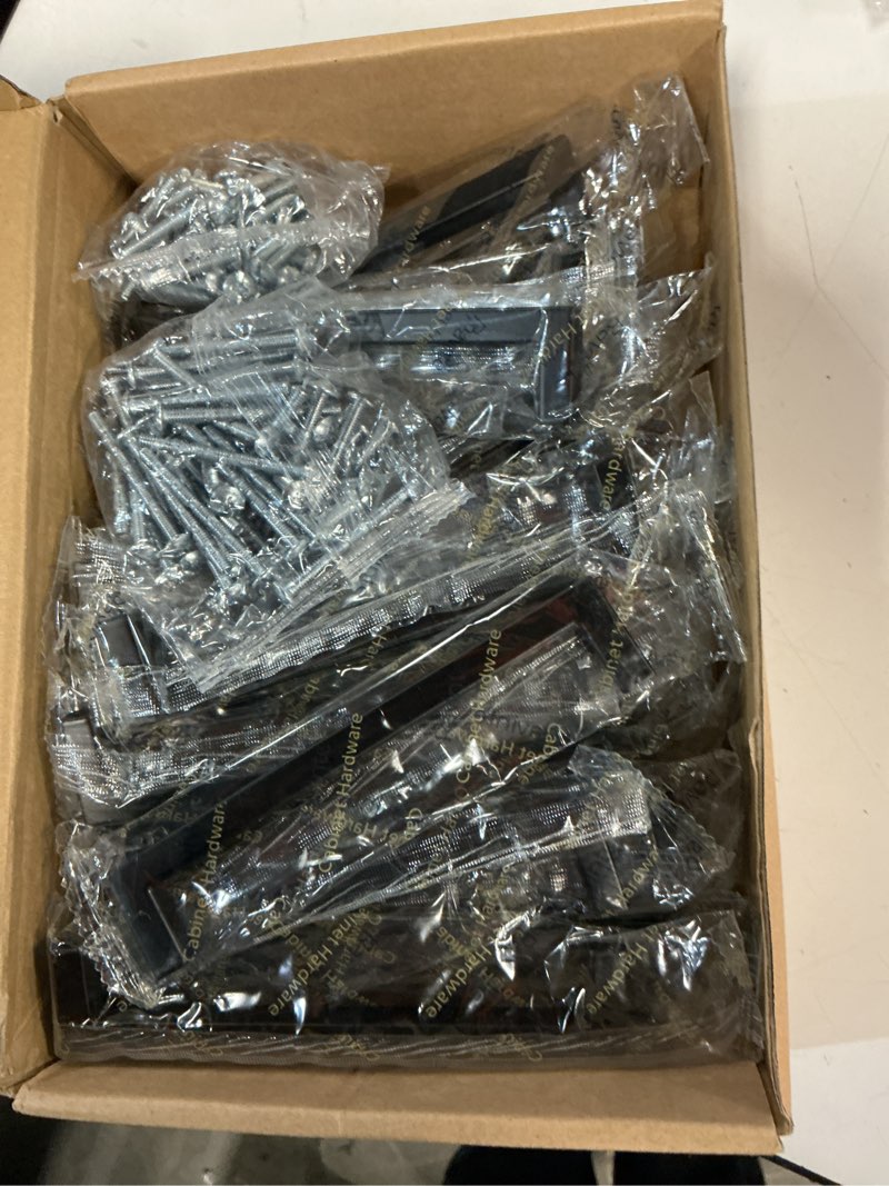 Condition photo showing Good Condition for ravinte 30 pack solid 5 inch center to center slim square bar drawer handles for kitchen cabinet hardware matte black 30 flat black 5" hole center