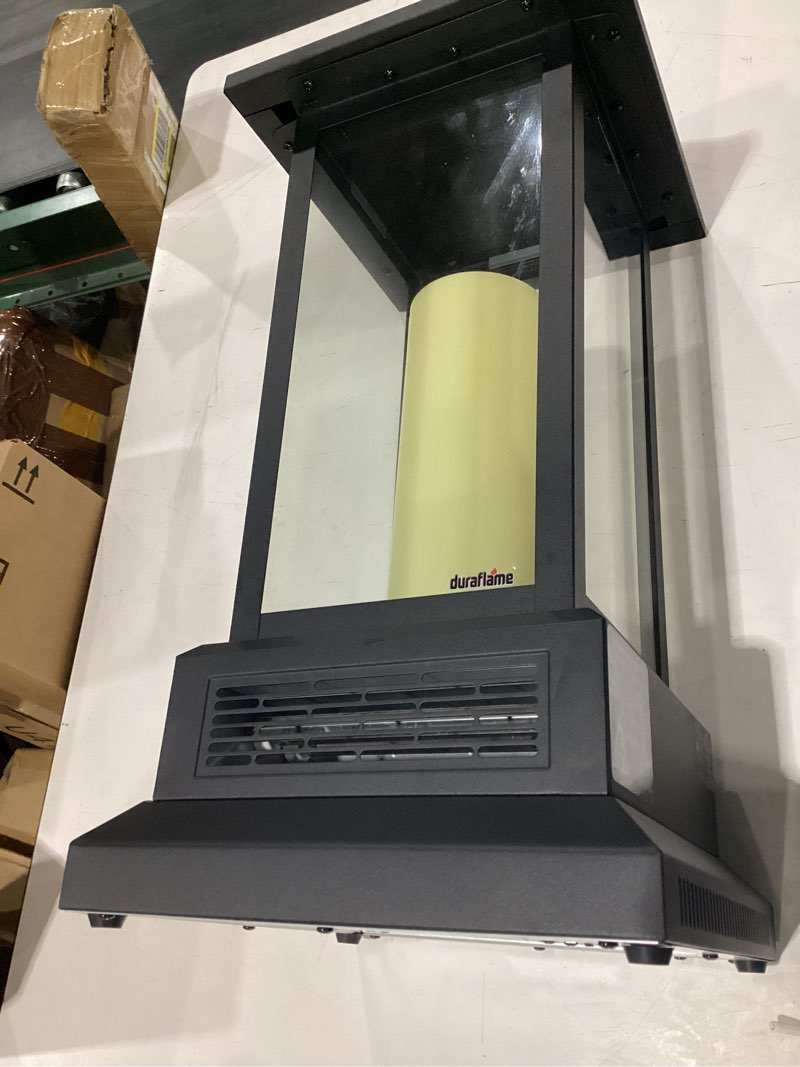 Condition photo showing New/Like New for **untested** 1,500-watt electric lantern infrared quartz space heater with remote control in black