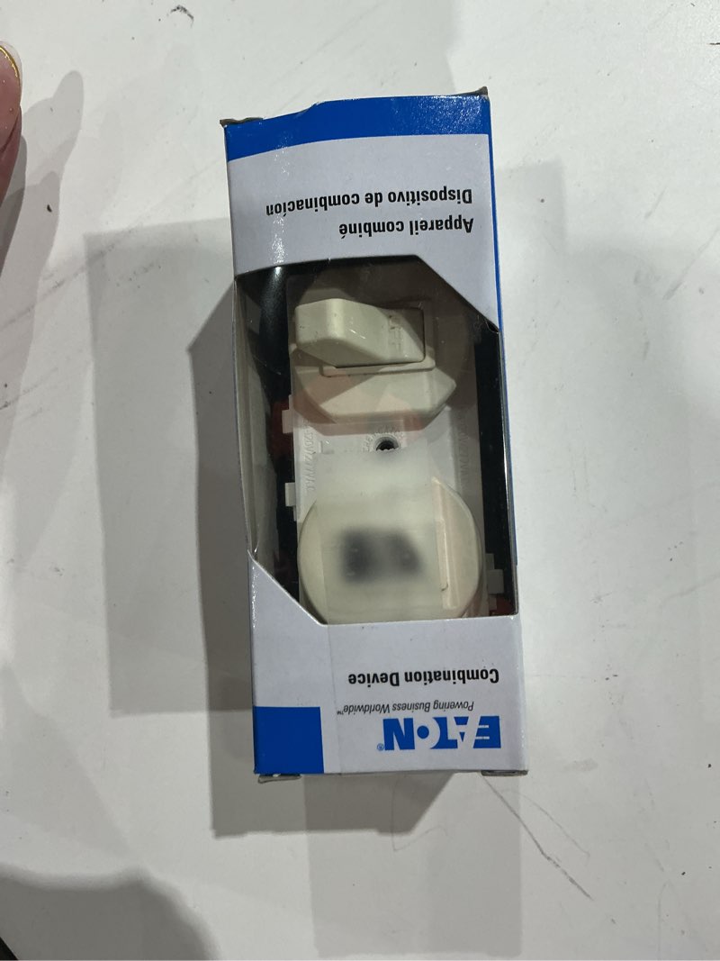 Condition photo showing As Is for eaton 15-amp single-pole/3-way combination light switch, white