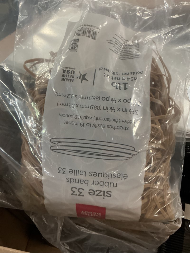 Condition photo showing New/Like New for office depot rubber bands, #33, 3 1/2in. x 1/8in., 1 lb. bag, 2433408