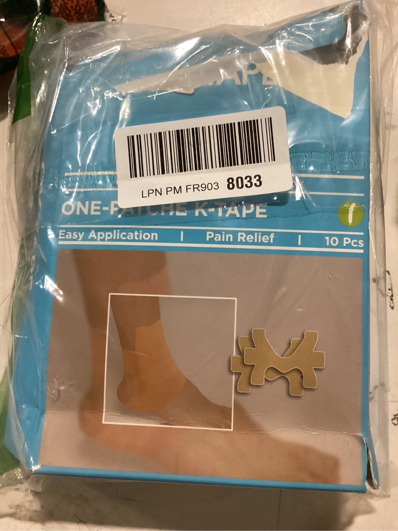 Condition photo showing Good Condition for OK TAPE Precut Kinesiology Ankle Tape, 10 Pcs, Pain Relief, Prevent Ankle Sprain, Provide Support for Ankle Ligament, Elastic Athletic Tape, Breathable K Tape for Daily use - Blue