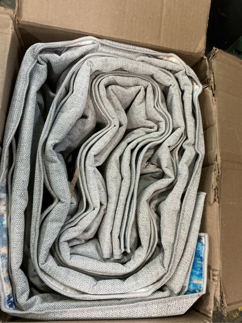 Condition photo showing As Is for 10x13 modern abstract faux wool accent rug low pile ultra soft machine washable stain resistant non slip non shedding throw rug for living room bedroom home decor, blue/grey blue/grey 10' x 13' (rectangular)