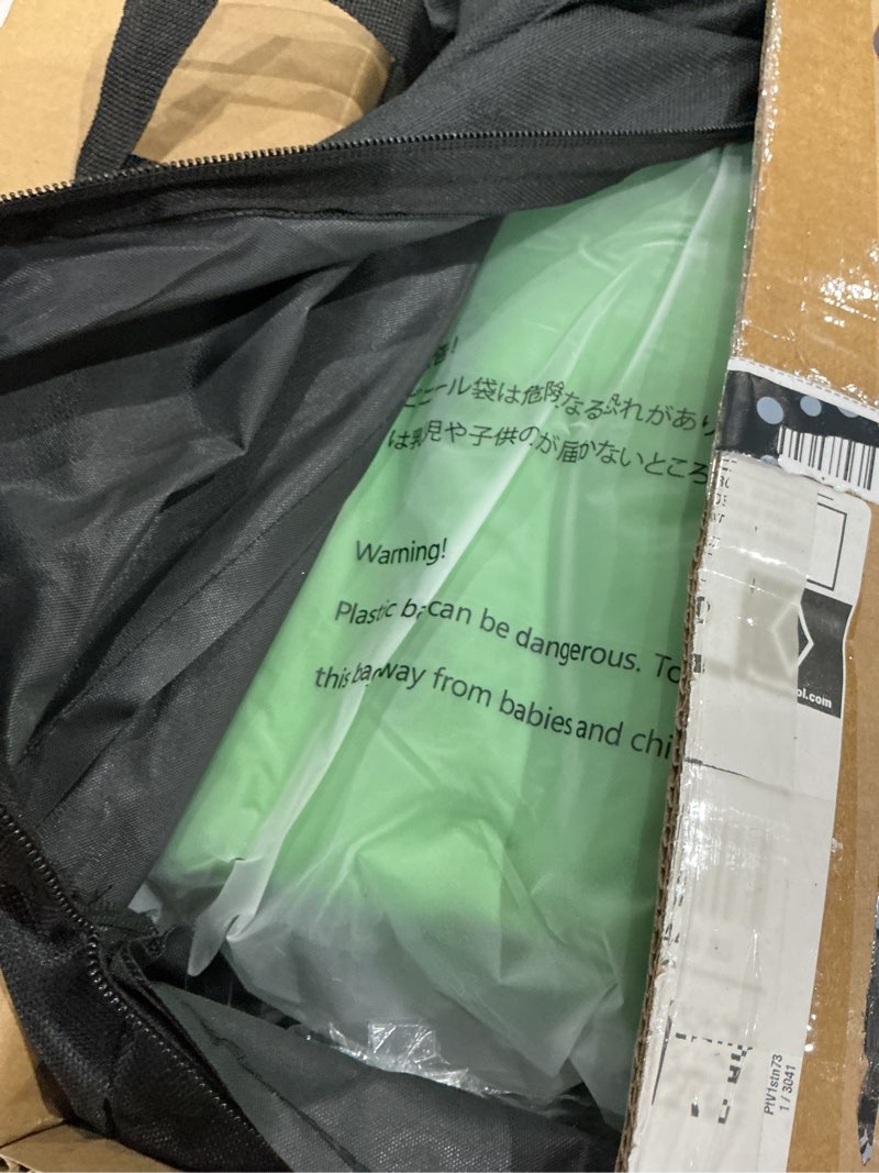 Condition photo showing As Is for hemmotop green screen backdrop kit, 8x6.8ft wider green screen with stand, portable chromakey greenscreen background with stand, spring clamps, carrying case for zoom, streaming, video 8x6.8ft green