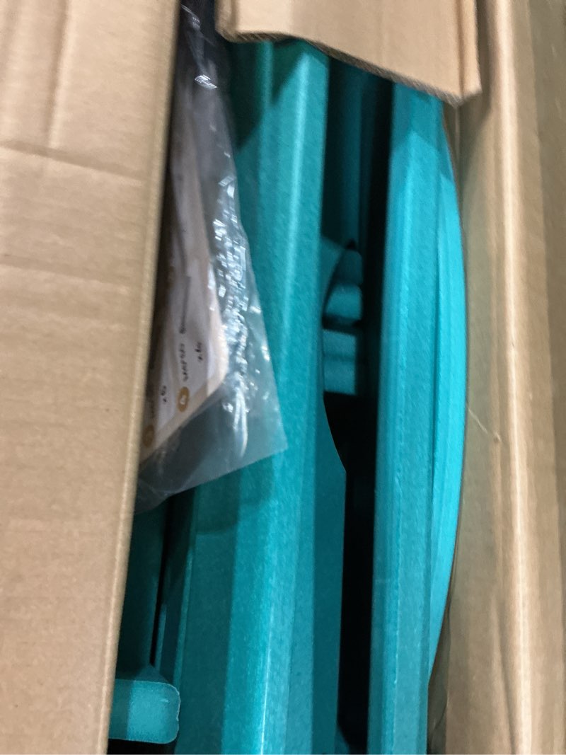 Condition photo showing New/Like New for Folding Adirondack Chair with Retractable Ottoman Weather Resistant Fire Pit Chair Patio Chair with 2 Cup Holder Lawn Outdoor Lounge Chair (Lake Blue) 1 Lake Blue