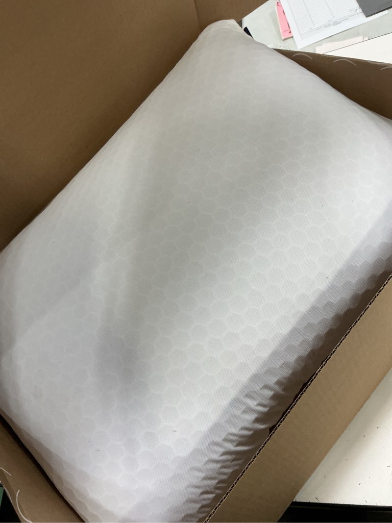 Condition photo showing Good Condition for purple dreamlayer pillow - standard size, multi-layered gelflex grid & microair foam for support & pressure relief - customizable height with removable foam booster layers