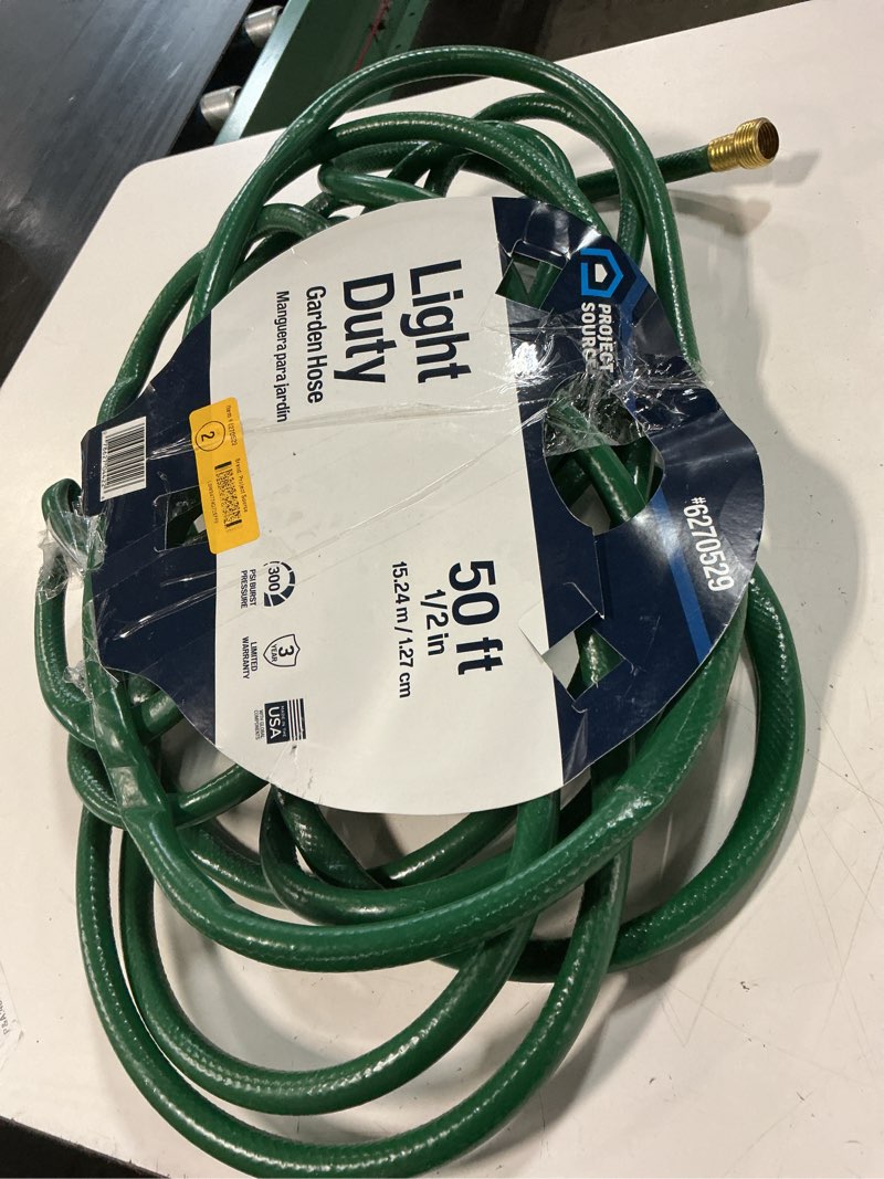 Condition photo showing As Is for project source 1/2-in x 50-ft light vinyl green hose