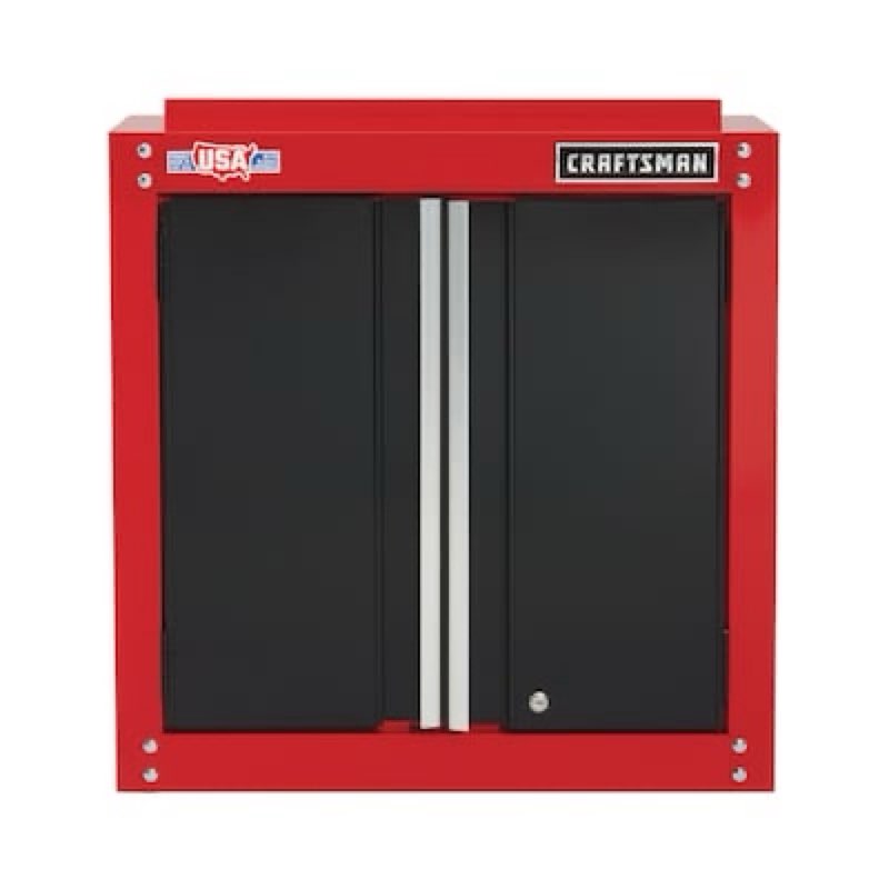craftsman 28.0-in w x 28.0-in h x 12.0-in d wall-mounted steel garage cabinet in red