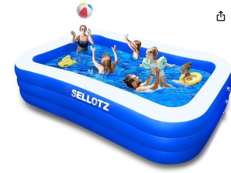 Inflatable Pool for Kids and Adults, 120" X 72" X 22" Oversized Thickened Family Swimming Pool for Toddlers, Outdoor, Garden, Backyard, Summer Water Party