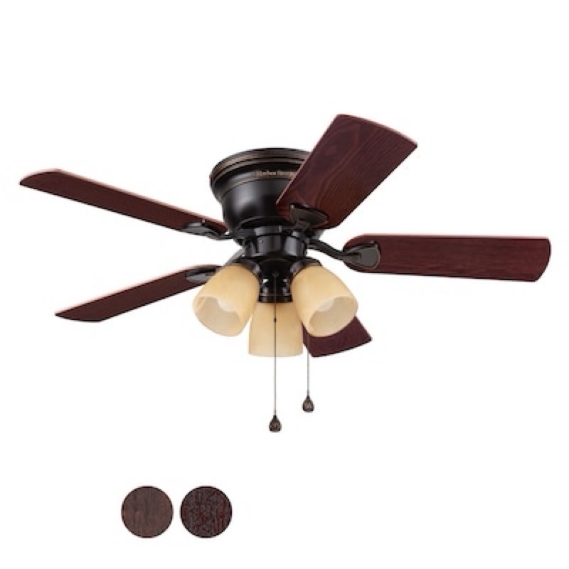 harbor breeze centreville 42-in oil-rubbed bronze with flush mount ceiling fan with