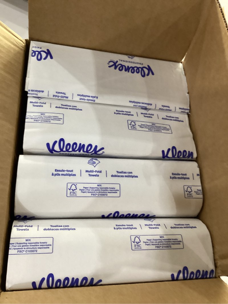 Condition photo showing New/Like New for kleenex professional universal multifold paper towels, bulk (02046), absorbency pockets, 9.2" x 9.4" towel, white (150 sheets/pack, 8 packs/case, 1,200 sheet total) 150 count (pack of 8)