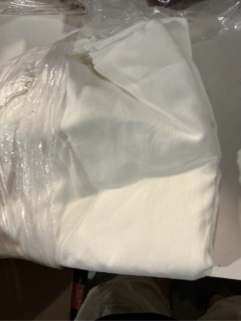 Condition photo showing Good Condition for european linen curtain, 48x96, white