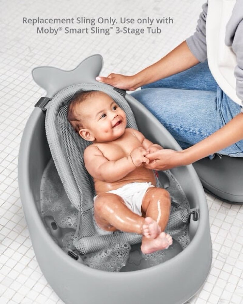 moby® smart sling™ 3-stage tub sling - grey
