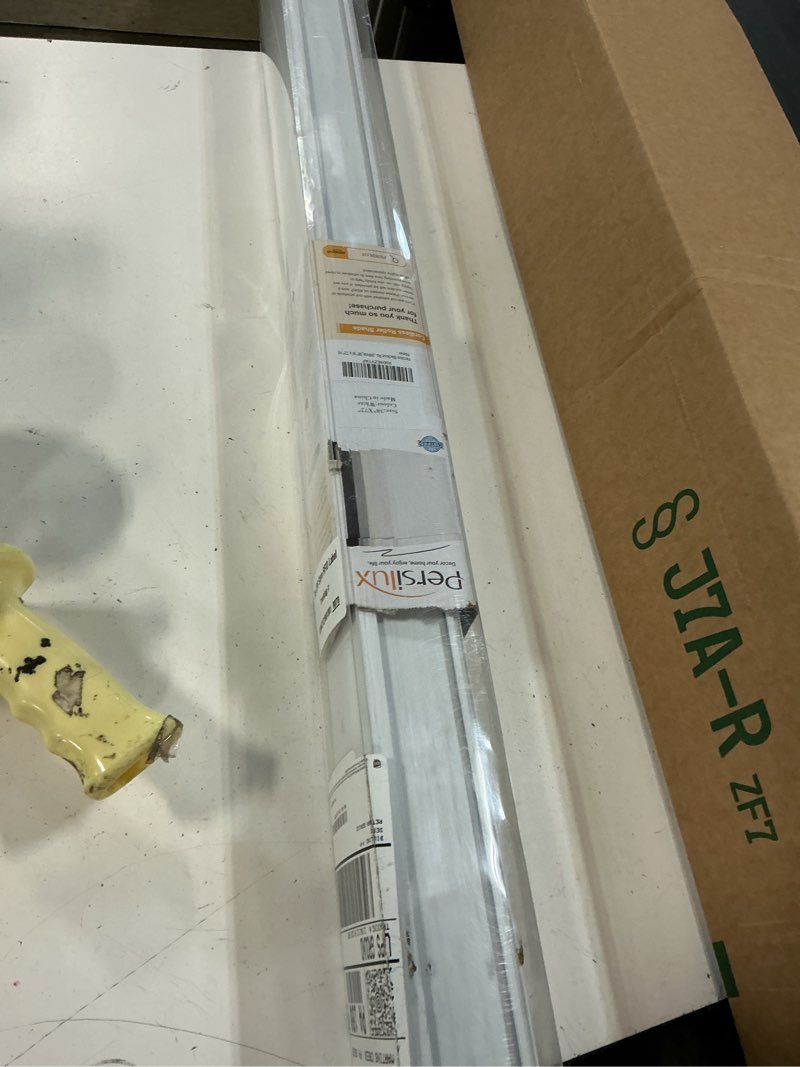 Condition photo showing Good Condition for persilux blackout roller blinds for windows, cordless free-stop roller shades with valance, thermal insulated fabric window blinds, uv protection shades for home and bedroom (white,38" w x 72" h) 38"w x 72"h white