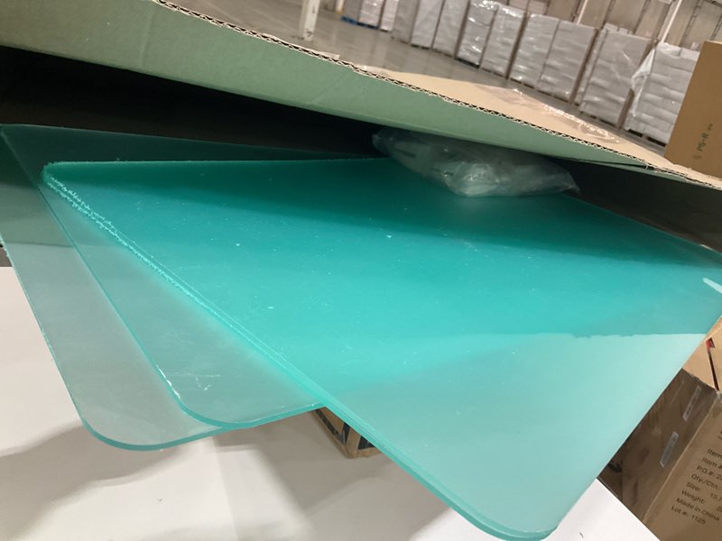 Condition photo showing As Is for GOOFCXO 4 Pcs Desk Divider Privacy Panel 23.6 x 15.8 Inch Counter Desk Acrylic Panel Holder Free Standing Privacy Shield Work Station Desk Divider Partition for Offices Schools Call Centers (Frosting)