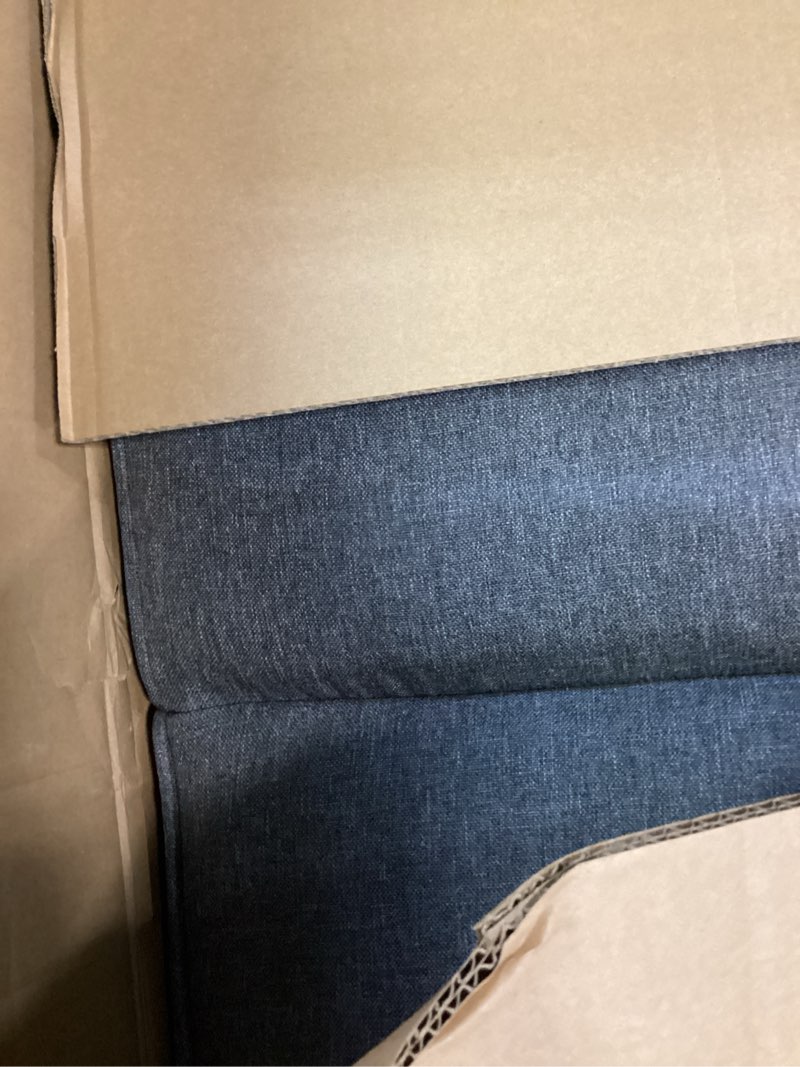 Condition photo showing As Is for mainstays 66" studio futon, gray linen upholstery