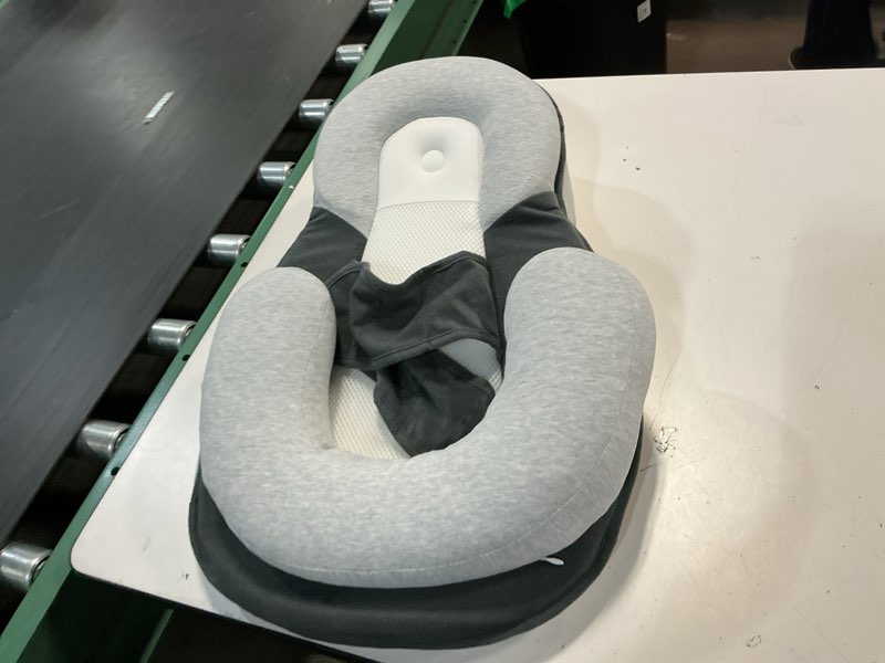 Condition photo showing Good Condition for baby lounger pillow for infant support cushion reflux breastfeeding pillow, bottle feeding, tummy time, adjustable baby wedge lounger pillow for reducing spit-up white grey