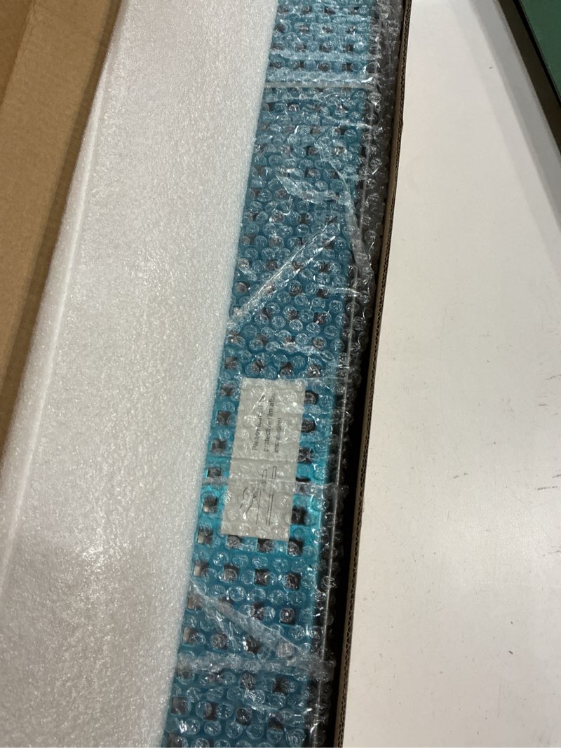 Condition photo showing New/Like New for 24-Inch Brushed Nickel Linear Shower Drain, 304 Stainless Steel Long Linear Drain with Quadrato Pattern Grate, Rectangle Shower Floor Drain with Adjustable Feet, Hair Strainer, Fits Bathroom, Balcony Brushed Nickel 24 Inch