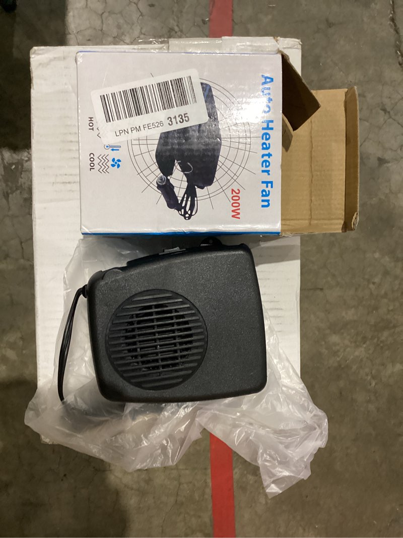Condition photo showing New/Like New for Car Heater, 12V 200W Portable Car Demister Windshield Defogger and Defroster Fast Heating&Cooling Fans with Cigarette Lighter Plug/Ergonomic Handheld/360° Rotary Base for Cars, SUV, Jeeps, Trucks, MPV