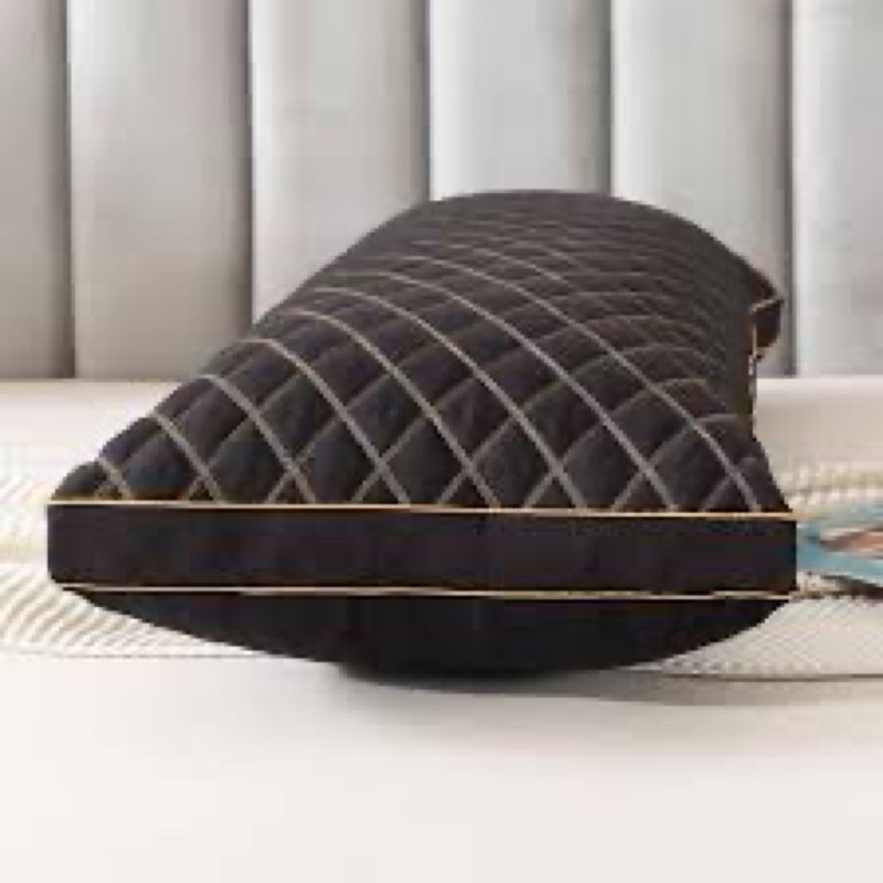 whatsbedding memory foam body pillow for adults, long pillow for sleeping, full body pillow for bed - black quilted