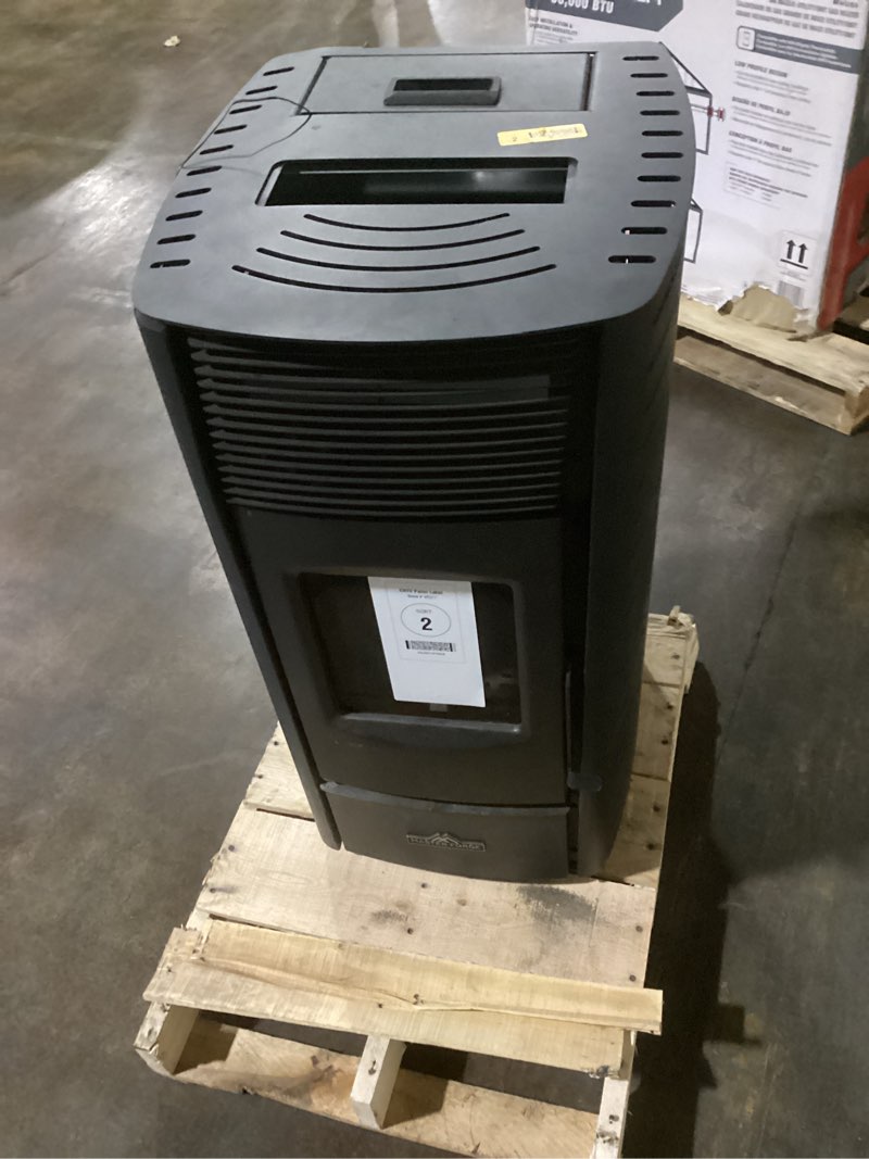 Condition photo showing As Is for Master Forge 3000-sq ft Pellet stove with 140-lb Hopper 