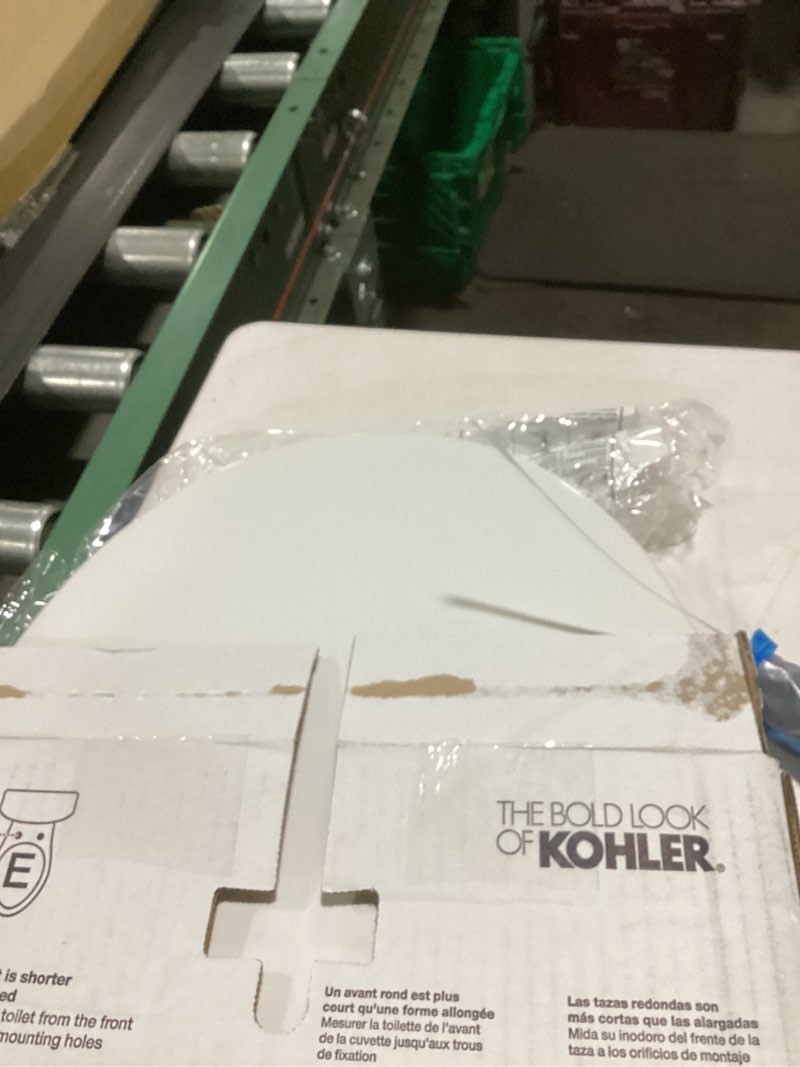 Condition photo showing Good Condition for kohler 20111-0 brevia, slow close toilet seat, round toilet seat, grip-tight bumpers quick-attach hardware, white