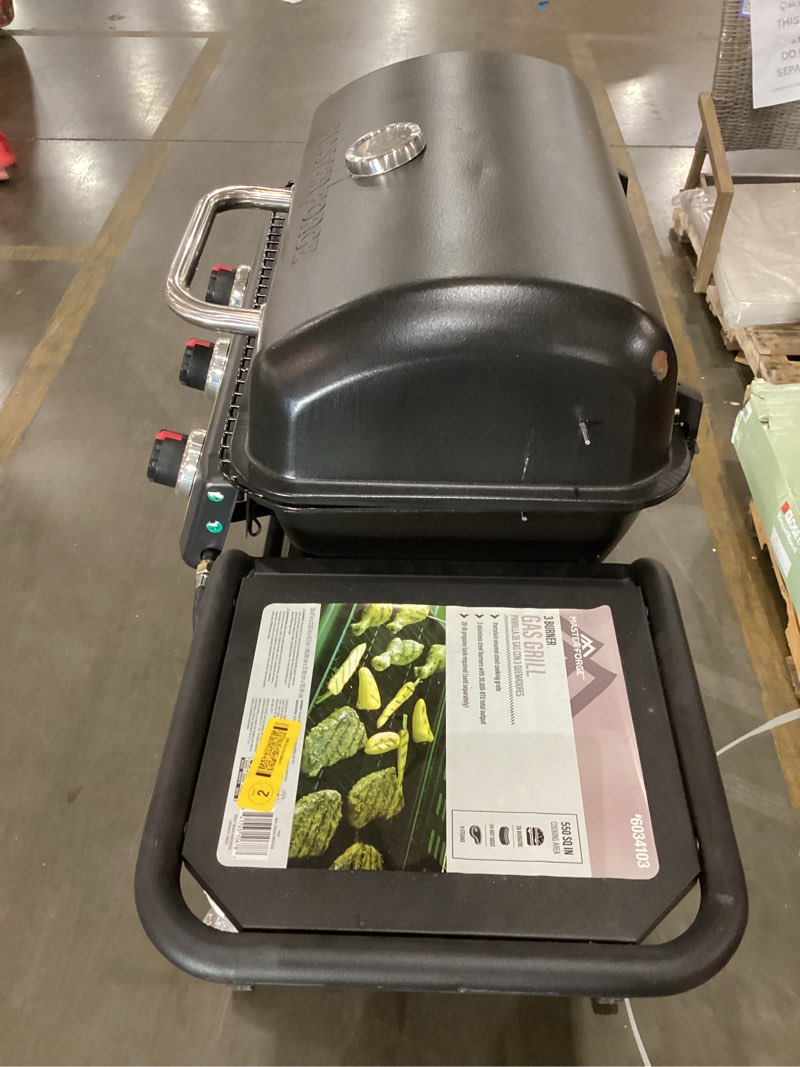 master forge large 550-sq.in black 3 -burner liquid propane gas grill