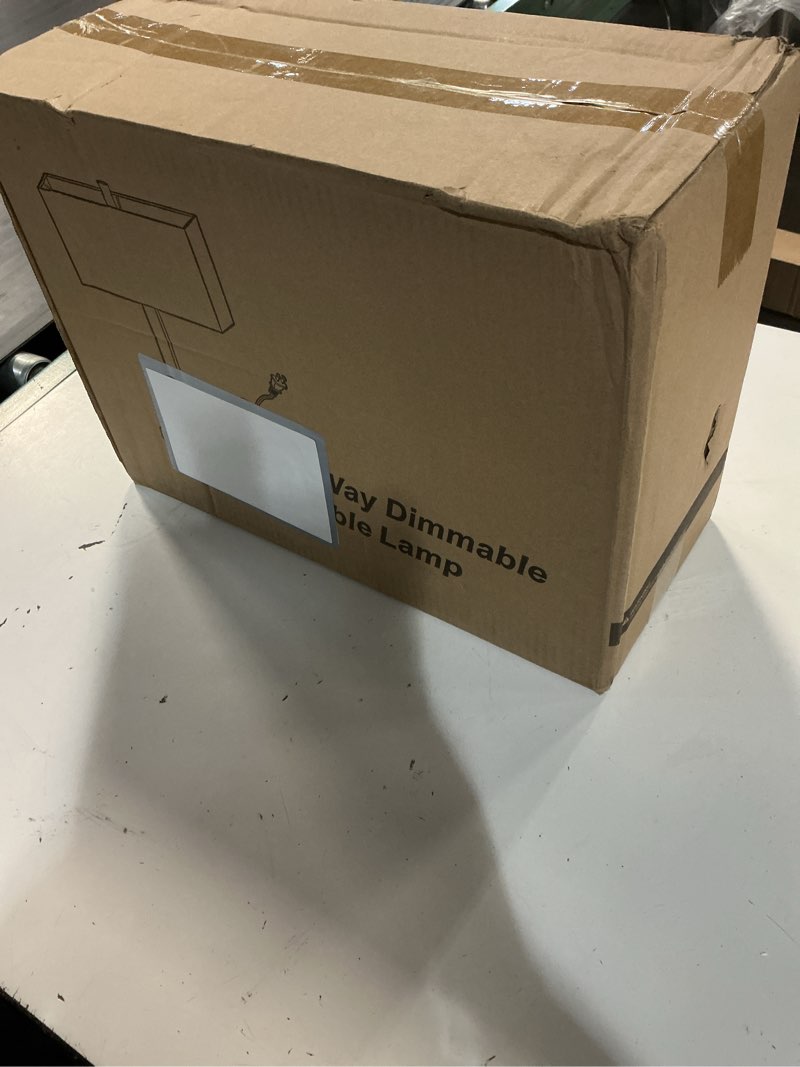 Condition photo showing New/Like New for 21" touch bedside lamps with 2 usb & ac outlets, 3-way dimmable bedside table lamps set of 2 for bedroom living room office reading, beige linen shade lamps for night stands, 2700k led bulbs included (2 pack)-beige linen & matte black(base)-2700k bulbs included