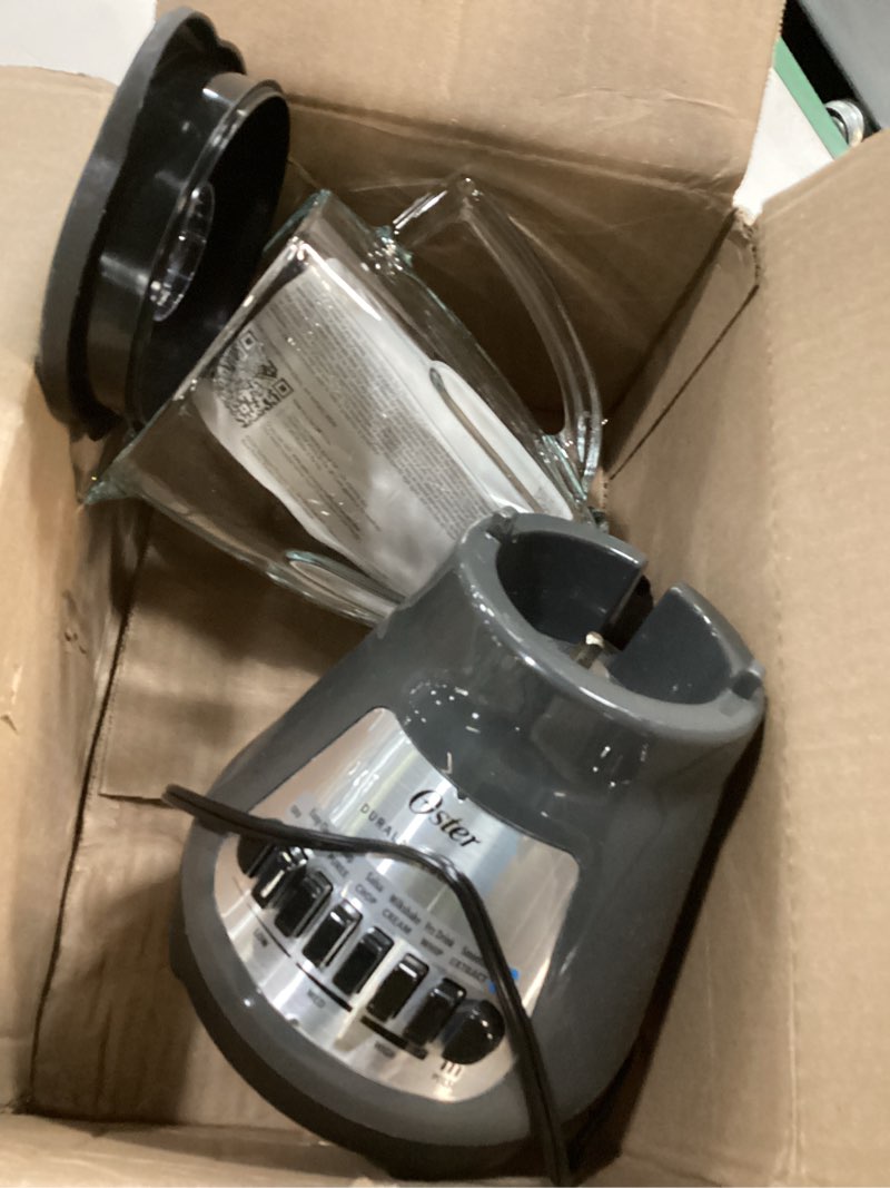 Condition photo showing As Is for Oster® Classic Series 8-Speed Blender with 6-Cup Glass Jar, Gray