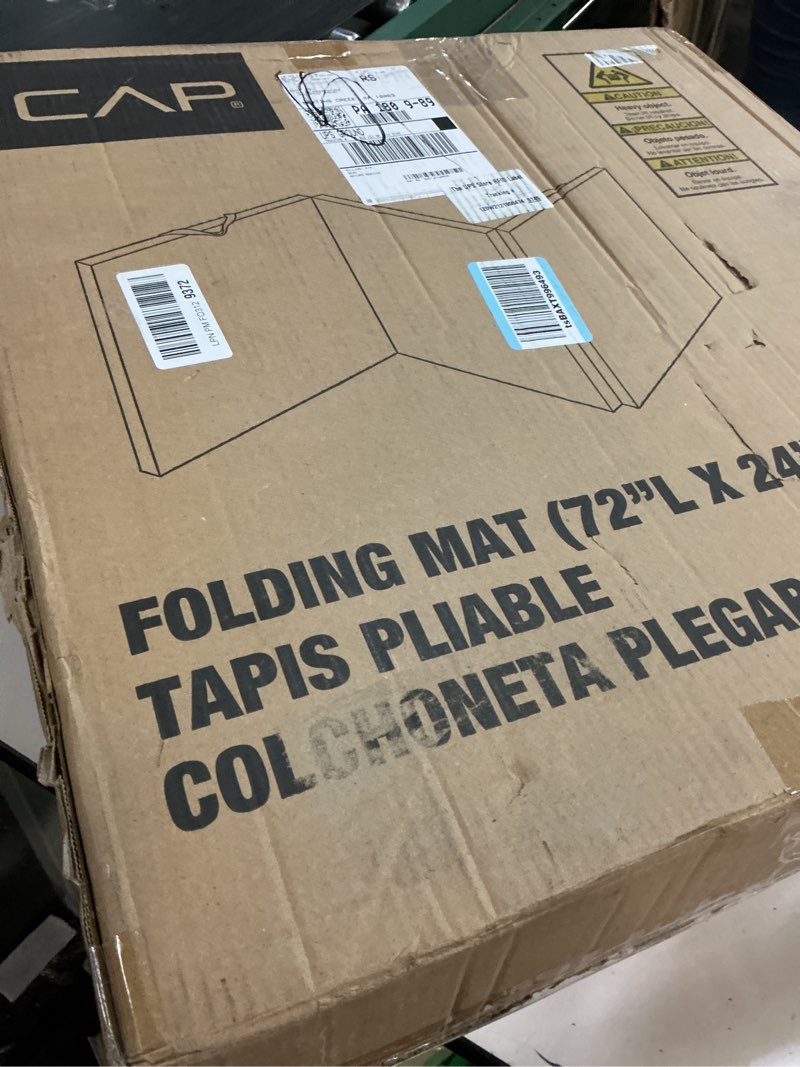 Condition photo showing New/Like New for CAP Barbell All Purpose Folding Anti Tear Exercise Training Aerobic Fitness Gym & Gymnastics Balance Mat | Multiple colors 6' x 2' x 2.0" Thick Black