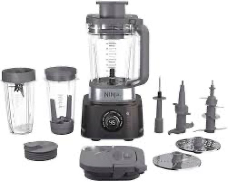Ninja SS401 Foodi Power Blender Ultimate System with 72 oz Blending & Food Processing Pitcher, XL Smoothie Bowl Maker and Nutrient Extractor* & 7 Functions, Silver (Renewed)