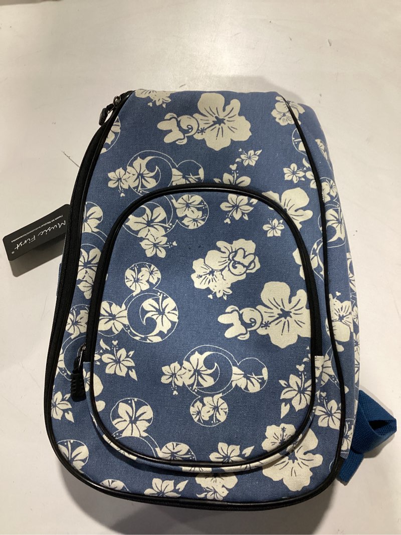 MUSIC FIRST Original Design 0.6" (15mm) Thick Padded Hawaii Style “Blue and White Plumeria” Canvas B