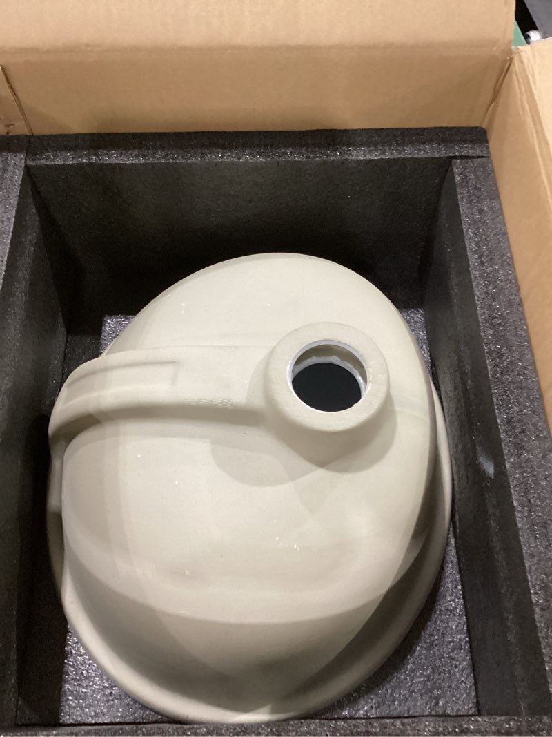 Condition photo showing New/Like New for Small Undermount Bathroom Sink 15.4"x13.2" Oval Undermount Sink White Ceramic Bathroom Sinks Under Counter Sinks with Overflow